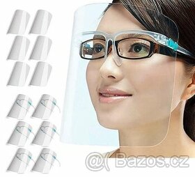 Transparentní obličejový ochranný štít s brýlemi