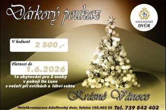 Dárkový voucher - ubytování s večeří pro 2