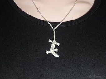 Stříbrný přívěšek - ještěrka