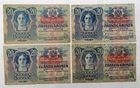 Zwanzig Kronen,20korun Rakouské Německo 1913 oběh