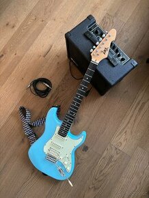 Značková elektrická kytara typu stratocaster