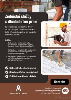 Nabízím zednické služby s dlouholetou praxí