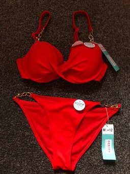 Červené plavky bikiny s řetízky zn. Dorina
