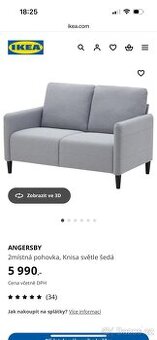 Dvoumístná pohovka/ gauč IKEA Angersby
