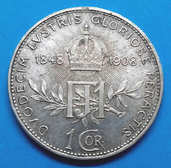 Stříbrná mince r. 1908 František Josef I.