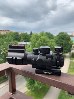 Puškohled 4x32, 20mm rail, včetně ochranného krytu - Airsoft