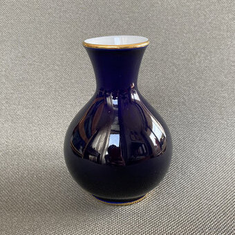 Malá kobaltová váza 12.5 cm, LFZ Lomonosov