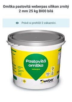 weberpas silikon zrnitý 2 mm Silikonová omítka 25 kg