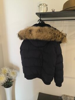 Pánská zimní bunda kapuce s krásnou liškou