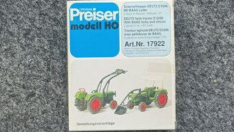 Preiser model HO traktor Deutz 1:87 stavebnice 17922