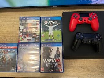Prodám PS4, hry v ceně + 2 ovladače