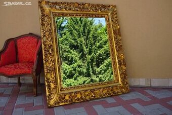 Luxusní dřevěné masivní zlacené zámecké zrcadlo