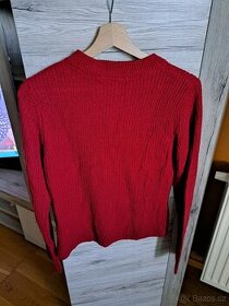 Dámský červený svetr, vel. S - 1