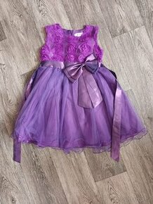 Společenské fialové šaty, vel. 110