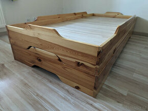 Rozkládací postel VARIO - masiv + 2x rošt