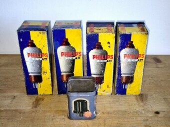 Staré plechové krabičky od elektronek, cena za vše