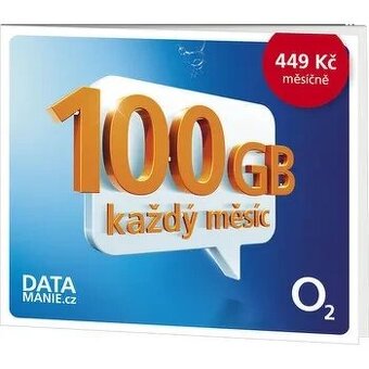 SIM O2 Datamánie 100GB