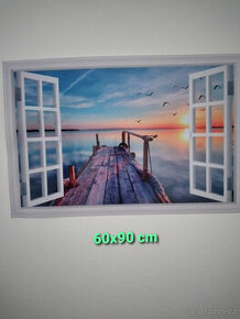 obrazy 3D-- 60x90 nebo motyl -- 60x24 cm / NEZASÍLÁME POŠTOU