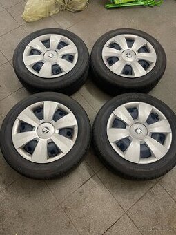 Originální kola + poklice Škoda 5x100 r15