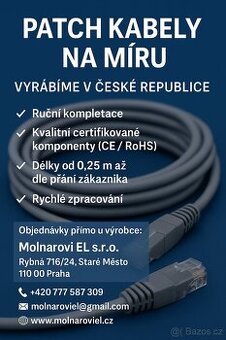 Patch kabely na míru – CAT5e / CAT6 / CAT6a