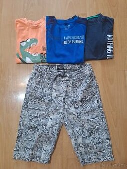 Chlapecký set -sport. bermudy a 3x tričko vel. 134-146