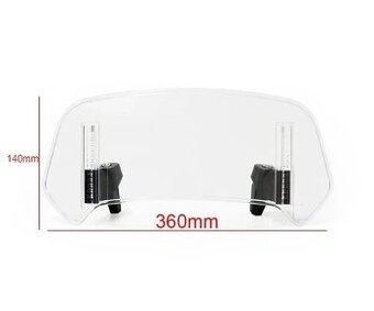 Deflektor na hlavní plexi moto 360 x 140 mm
