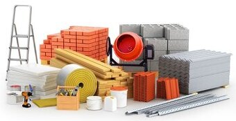 Velkém množství stavebního materiálu