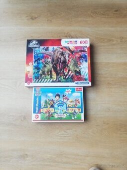 puzzle jurdský park a tlapkova patrola