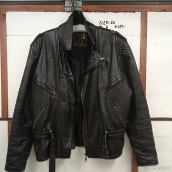Kožená kvalitní bunda na moto vel.62