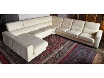 Moderní kožená sedací souprava ve tvaru "U", 3299