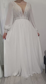 Svatební šaty velikost S-M