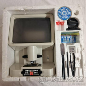 Retro videoskop mikroskop 20x 50x s vybavením