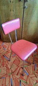 Retro jídlení židle koženka/chrom - sada 3 kusů / barev - 1