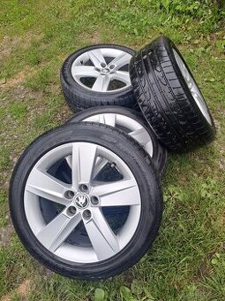 Alu kola 5x100 originál Škoda Rapid,Fabia 3 215/45 16 - 1