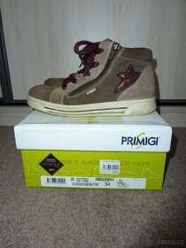 Kotníčkové kožené boty PRIMIGI s Gore-Tex vel. 34 (225 mm) - 1