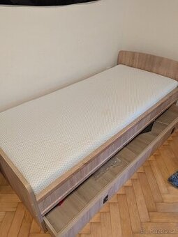 RODOLFI Bed 90x200 cm + WELLPUR GLOMMA GF30 foam mattress