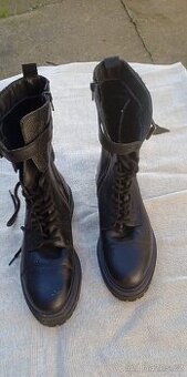 Kožené boty dámské vysoké