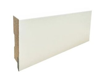 Nová soklová bílá MDF lišta (2,38m) 26ks
