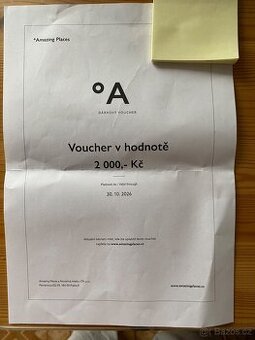 Dárkový voucher Amazing Places v hodnotě 2 000,-Kč