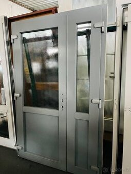 DVOUKŘÍDLÉ PLASTOVÉ DVEŘE SCHUCO SV.ANTHRAZIT 140x218-PLZEŇ