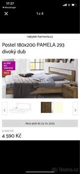 Manželská postel 180x200