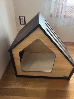 Luxusní psí bouda ve stylu chaty do bytu-přírodní