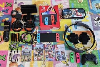 Nintendo Switch OLED + hry + příslušenství