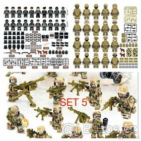 Rôzne sety vojakov 5 + doplnky - typ lego - nové - 1