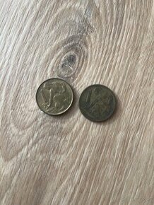 2x mince 1kč československá 1992 a 1962