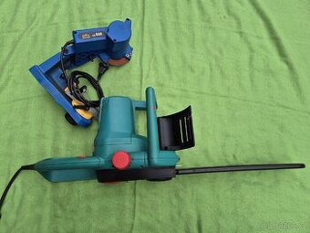 Elektrická řetězová pila Bosch + bruska na řetězy