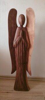 Dřevěná soška anděla - 80 cm