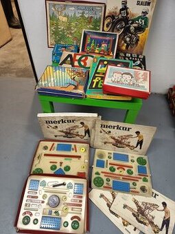 Retro stolní hry a stavebnice