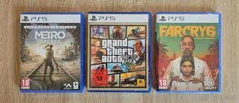 hry PS5 - GTA V. a METRO Exodus, nove