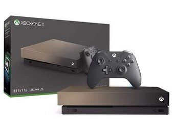 Xbox One X 1TB - Gold Rush Edition,Kinect,Hry,2x Ovladače